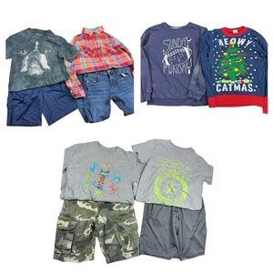 Boys 8/10 Medium 10 Piece Summer Winter Jeans Shorts TShirt Flannel Lot